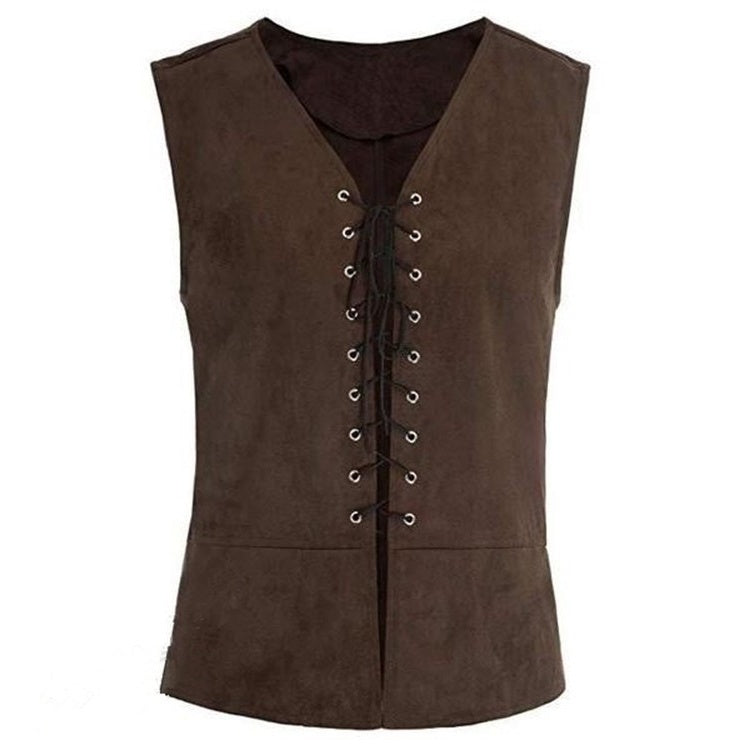 17th Century Vampire Pirate Knight Ritter Viking Celtic Knight Retro Vintage Punk & Gothic Medieval Renaissance Suede Vest