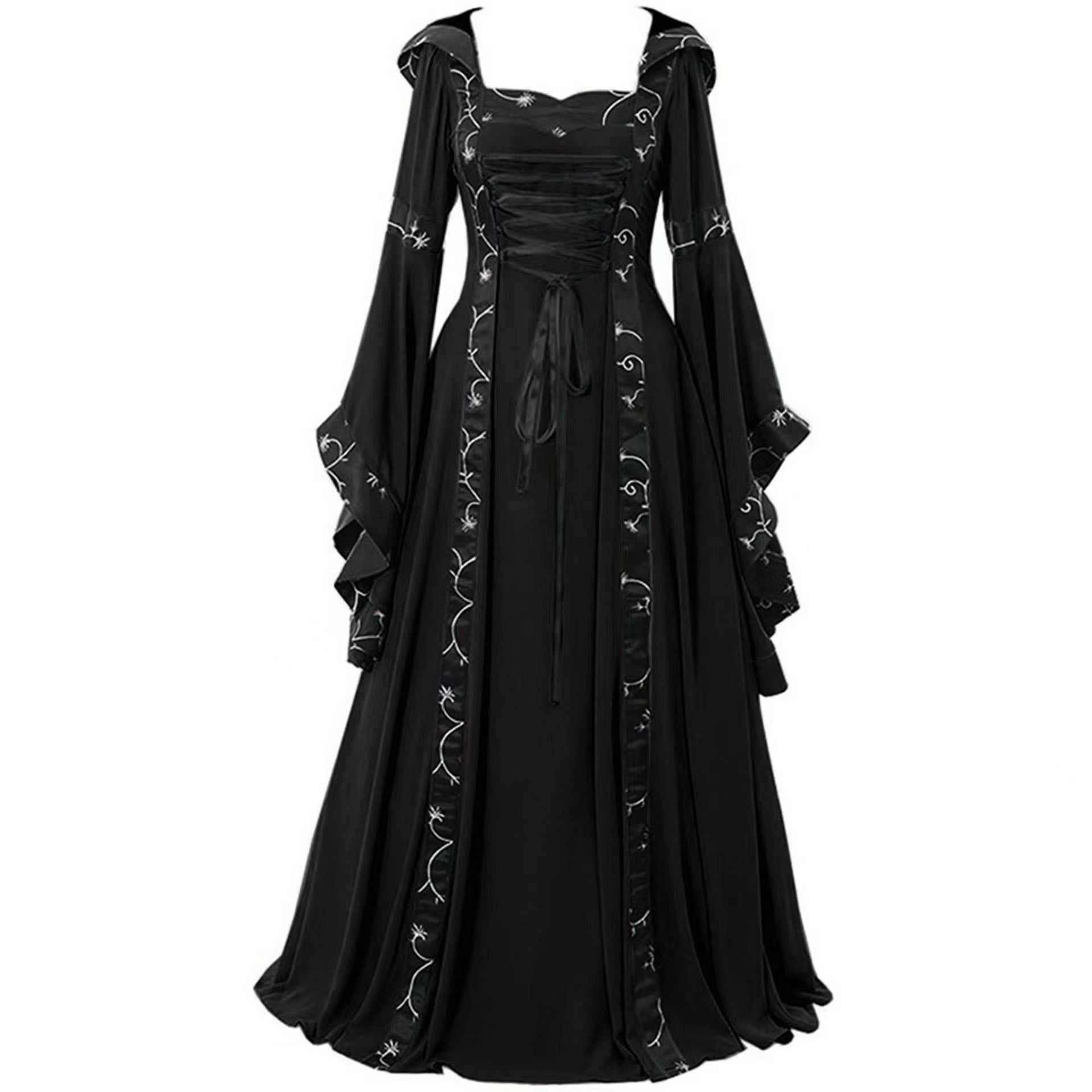 18th Century A-Line/Princess Square Neck Long Length Floor-Length Medieval Renaissance Celtic Fantasy Masquerade Party & Evening Dress