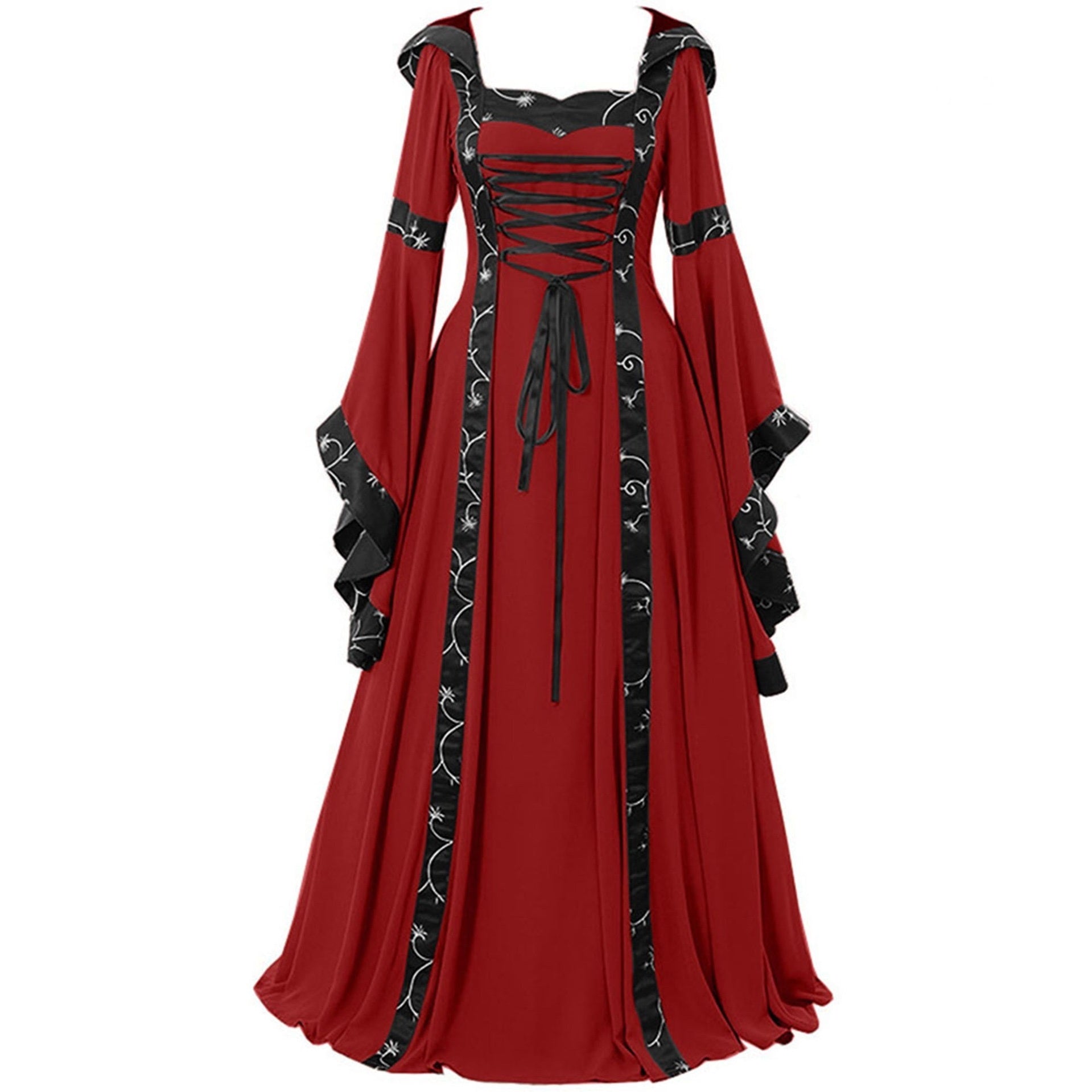 18th Century A-Line/Princess Square Neck Long Length Floor-Length Medieval Renaissance Celtic Fantasy Masquerade Party & Evening Dress