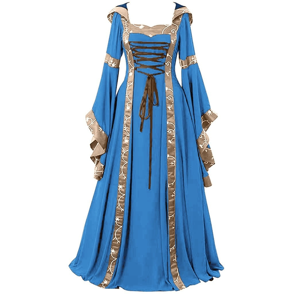 18th Century A-Line/Princess Square Neck Long Length Floor-Length Medieval Renaissance Celtic Fantasy Masquerade Party & Evening Dress