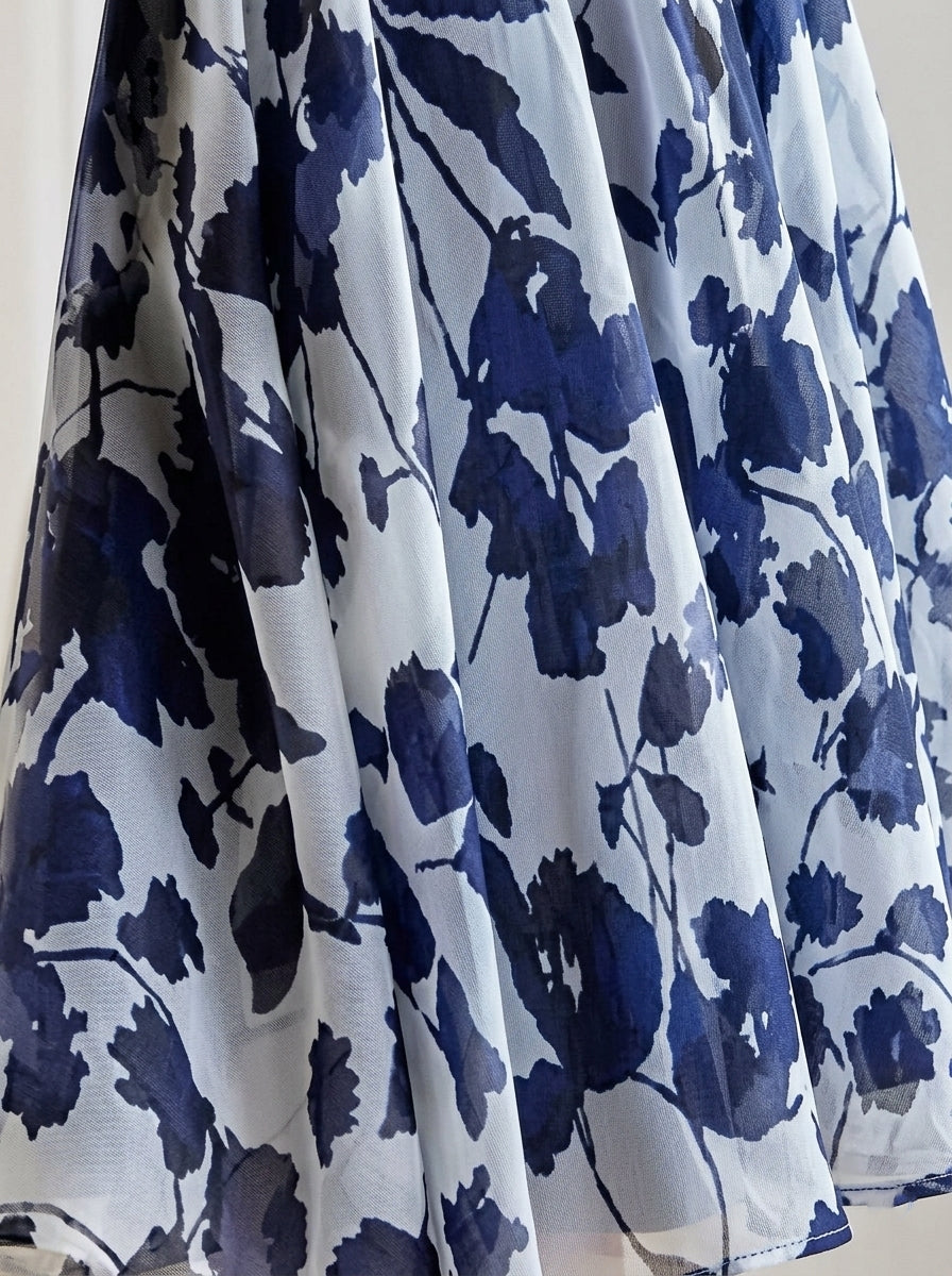 3 Pieces Suit Scoop Chiffon Mother of the Bride Pantsuits with Jacket Floral Long Sleeves Ankle-Length