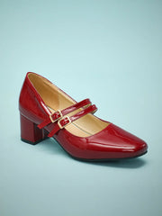 1920s Women's Dancewear Shoes Buckles Block Heel Closed Toe Retro Shoes
